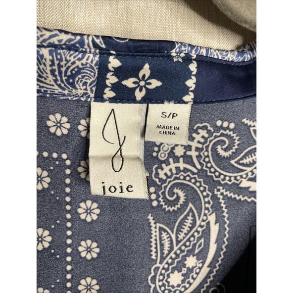 Joie Floral Paisley Patchwork Long Sleeve Button Down Blouse Women’s Size Small - Picture 2 of 7